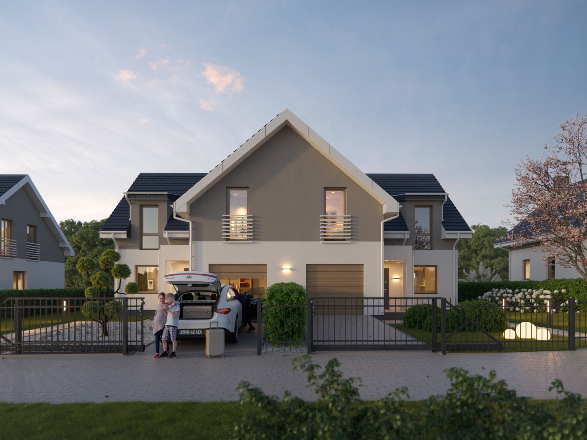 Dom klasyczny z ogrodem